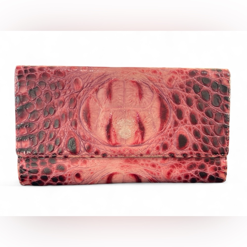 Brahmin Croc Embossed‎ Ombré Trifold Wallet